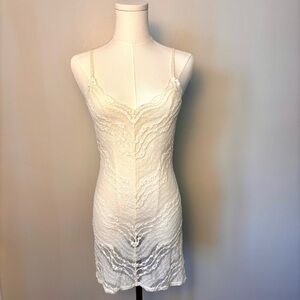 Free People Cream Lace Pull On Slip Adjustable Staps